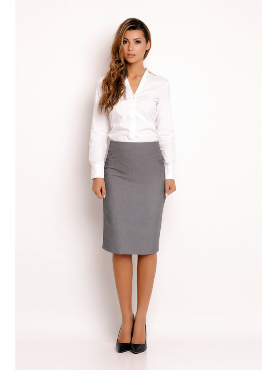 Awama Awama Spódnica L030 Szary Basic Fit