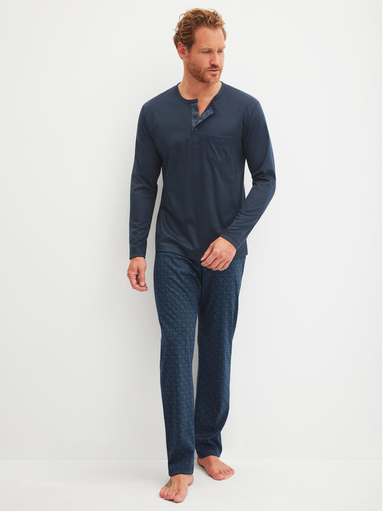 Calida Calida Pyžamo 45480 Tmavomodrá Regular Fit
