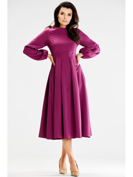 Awama Awama Každodenní šaty A595 Fialová Basic Fit