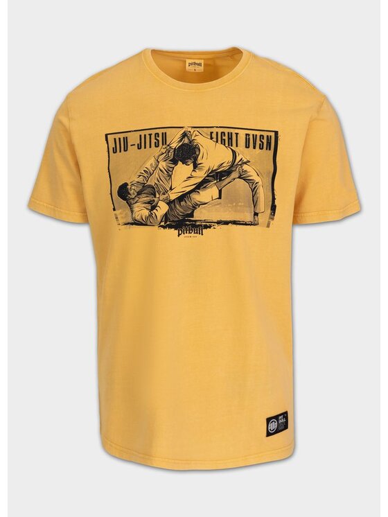 PITBULL PITBULL T-Shirt JIU-JITSU FIGHT DVSN Żółty Regular Fit