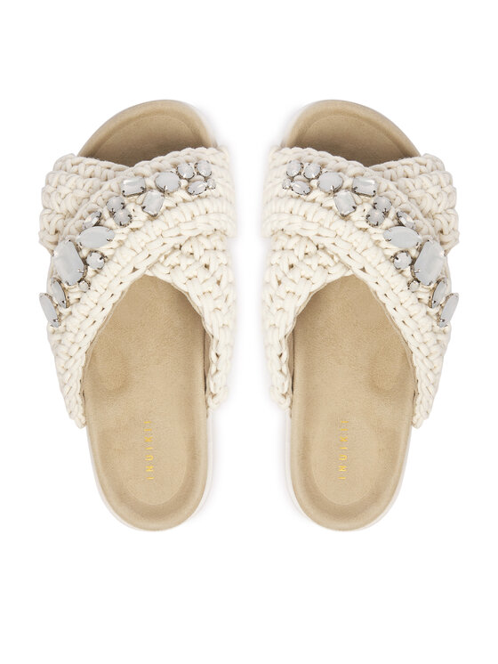 Inuikii Inuikii Pantoletten Woven Stones Platform 1004.005.0043 Weiß