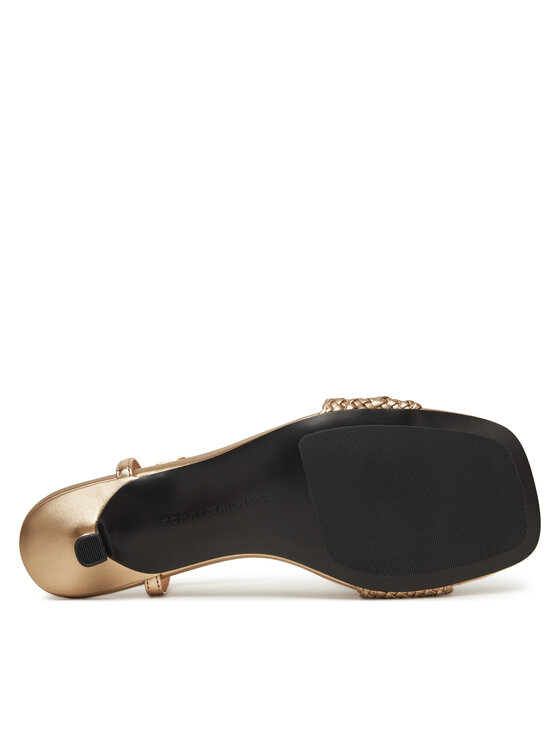 Tommy Hilfiger Tommy Hilfiger Sandaalid Metallic Lthr Kitten Sandal FW0FW08611 Kuldne