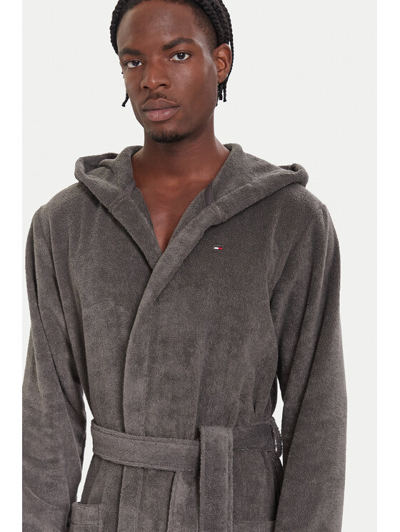 Tommy Hilfiger Tommy Hilfiger Szlafrok Icon Hooded Bathrobe 2S87905573 Szary