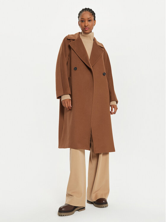 Weekend Max Mara Weekend Max Mara Palton de lână Resina 2425016092 Maro Regular Fit