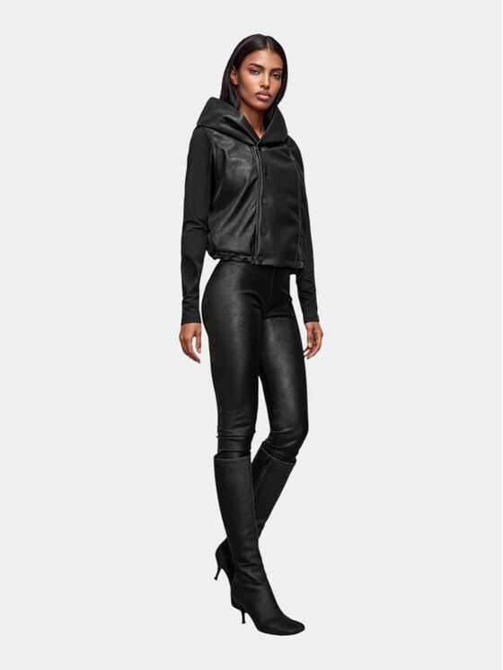 MADE BY SOCIETY MADE BY SOCIETY Spodnie materiałowe SATIN VOIR - P27803 Czarny Basic Fit