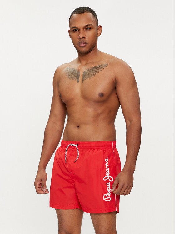 Pepe Jeans Pepe Jeans Kopalne hlače Logo Swimshort PMB10393 Rdeča Regular Fit