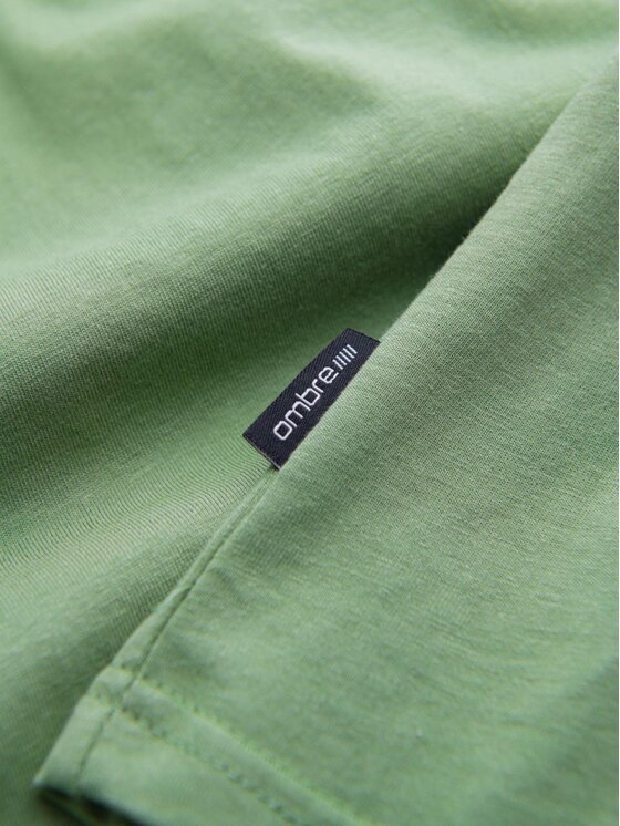 Ombre Ombre T-Shirt OM-TSBS-0145 Zielony Regular Fit
