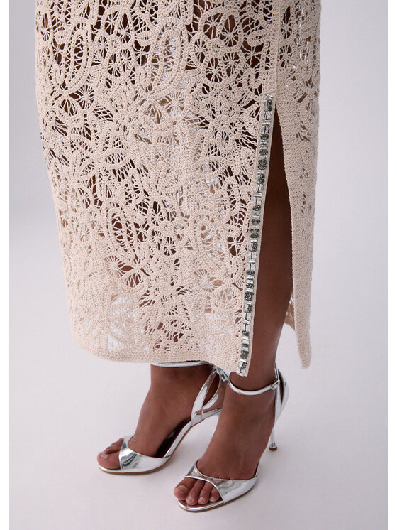 Liu Jo Liu Jo Spódnica midi WA6361J7871W9831 Biały Regular Fit