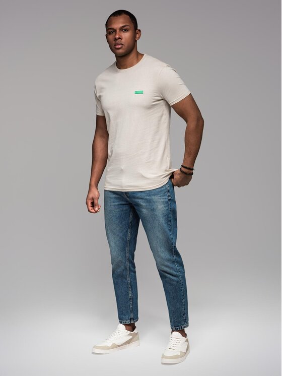 Ombre Ombre T-Shirt OM-TSCT-0151 Biały Regular Fit