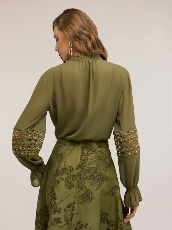 Motivi Motivi Blusa 2039Q001943N035 Verde Regular Fit