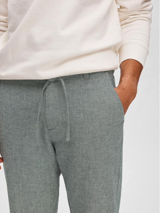 Selected Homme Selected Homme Чино панталони 16087636 Сив Slim Tapered Fit