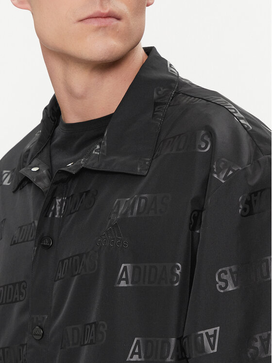 adidas adidas Преходно яке Embossed Coaches IJ6434 Черен Regular Fit