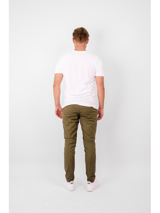 TeeShoppen TeeShoppen Chinosy 'Perform Collection' Zielony Slim Fit