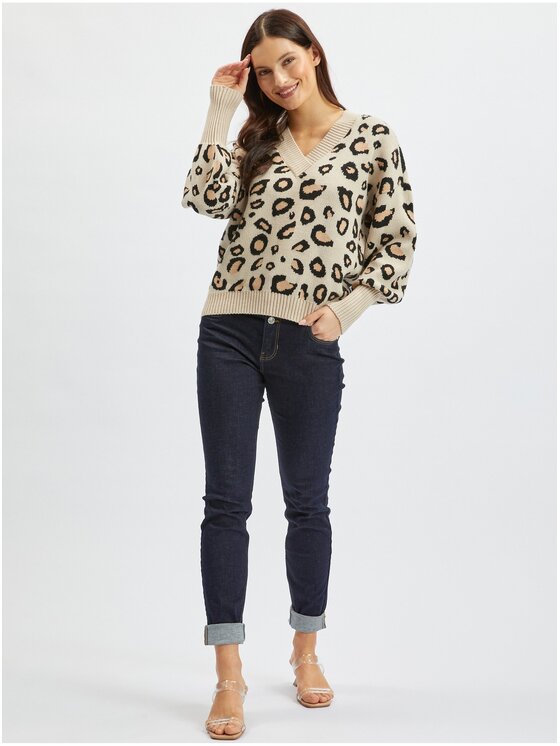 Orsay Orsay Sweter 507484-039000__M Beżowy Oversize