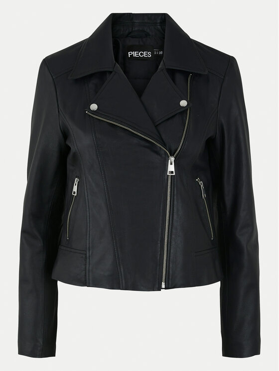 Pieces Pieces Шкіряна куртка Susse 17106570 Чорний Regular Fit
