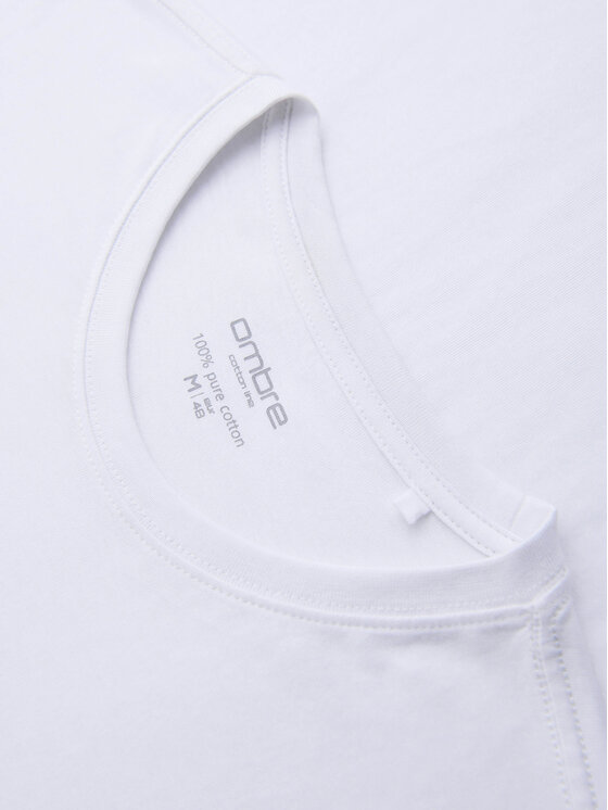 Ombre Ombre Longsleeve OM-LSBL-0142 Biały Regular Fit