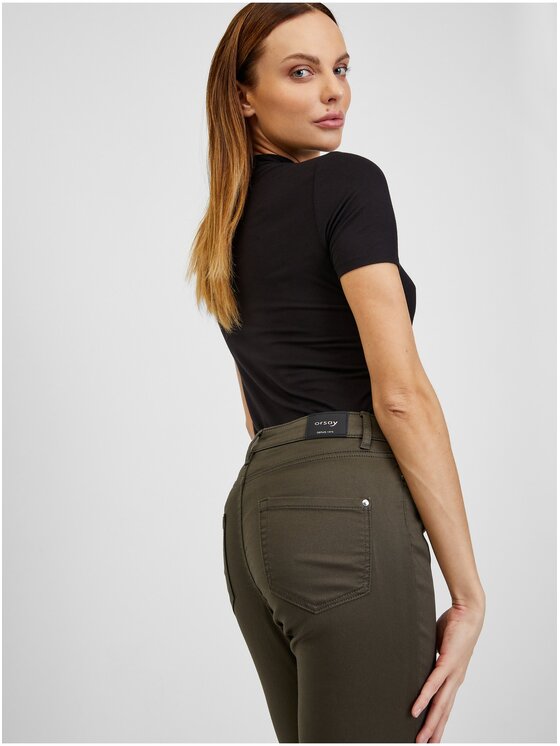 Orsay Orsay Spodnie damskie 319256-883000__36 Khaki Skinny Fit