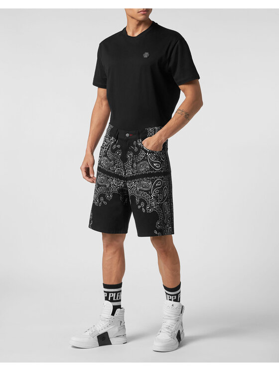 PHILIPP PLEIN PHILIPP PLEIN Džínsové šortky 4395 Čierna Regular Fit