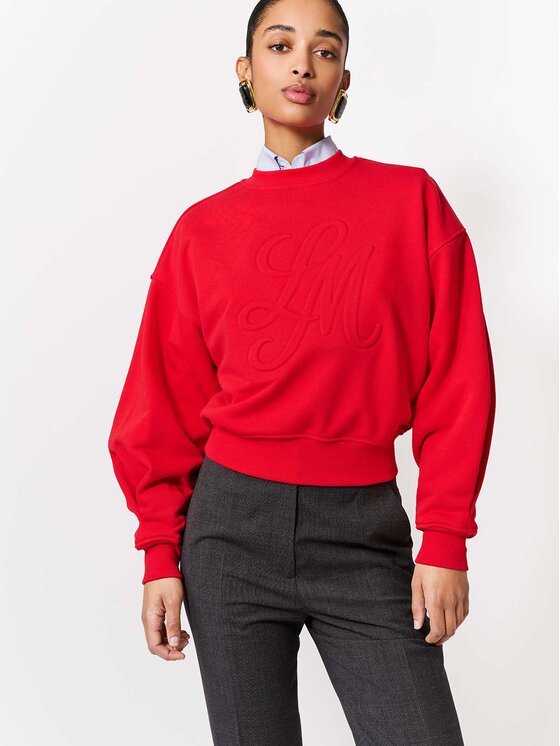 La Mania La Mania Felpa CREMA Rosso Basic Fit