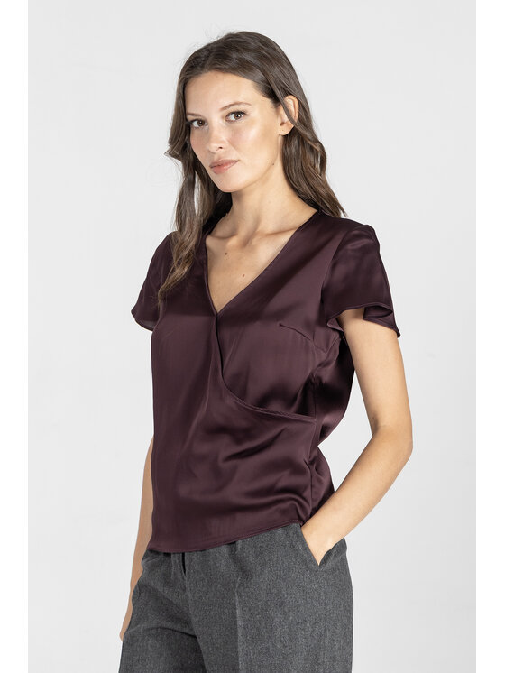 Deni Cler Milano Deni Cler Milano Bluzka W-DC-1268-E5-A9-39-1 Bordowy Regular Fit