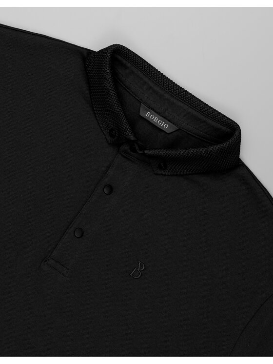 Borgio Borgio Polo matteo 01 Czarny Classic Fit
