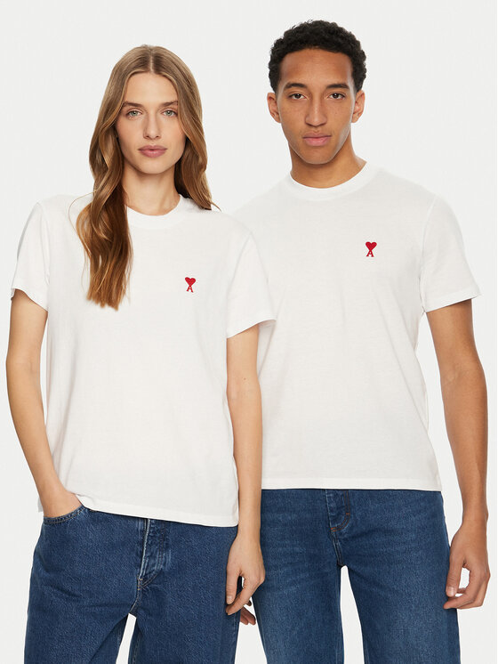 AMI Paris AMI Paris T-Shirt BFUTS001.724 Bílá Regular Fit