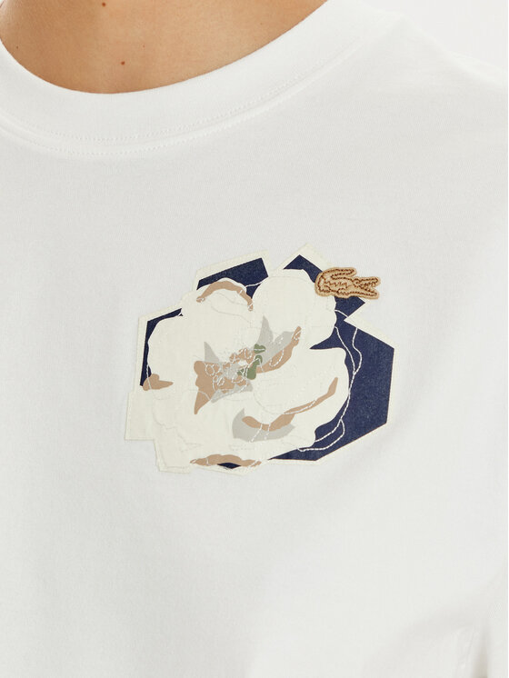 Lacoste Lacoste Majica TF2667 Bela Oversize