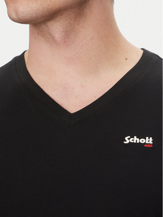 SCHOTT N.Y.C. SCHOTT N.Y.C. T-shirt TSCASUALV Crna Regular Fit