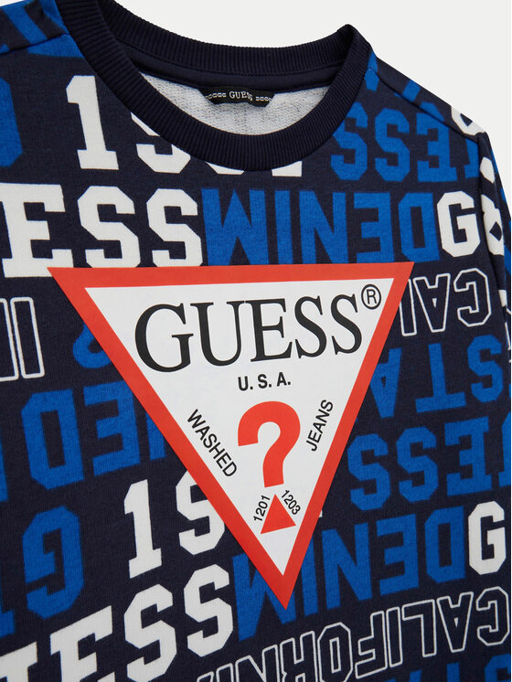 Guess Guess Majica dugih rukava L4YQ02 KA6R3 Tamnoplava Regular Fit