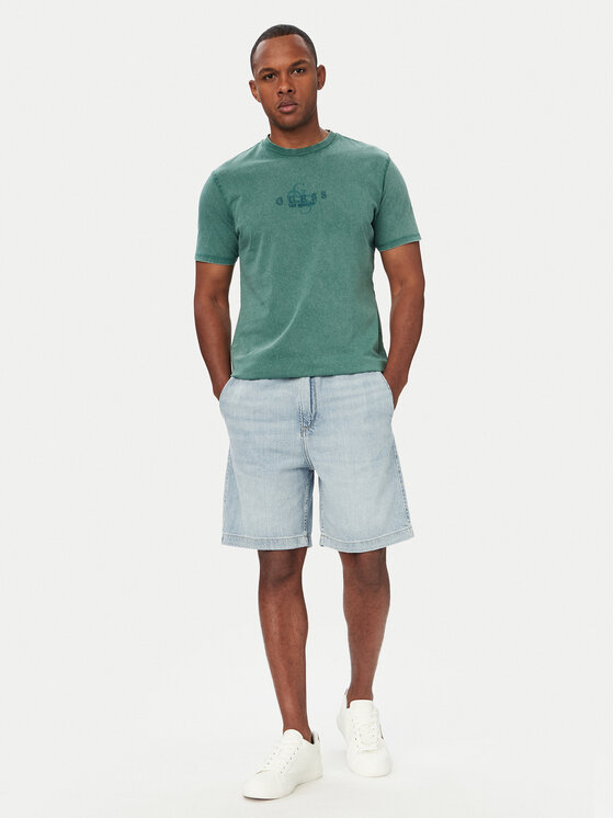 Guess Guess Džínové šortky Carson M6YDVB D1407 Světle modrá Relaxed Fit