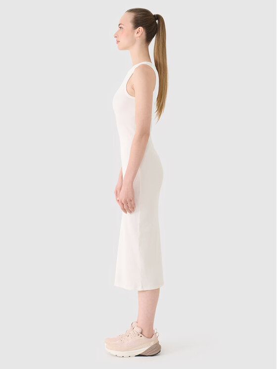 4F 4F Úpletové šaty 4FRSS25TDREF180-11S Biela Slim Fit