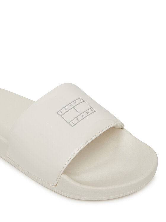 Tommy Jeans Tommy Jeans Klapki Flag Pool Slide Patent EN0EN02901 Biały
