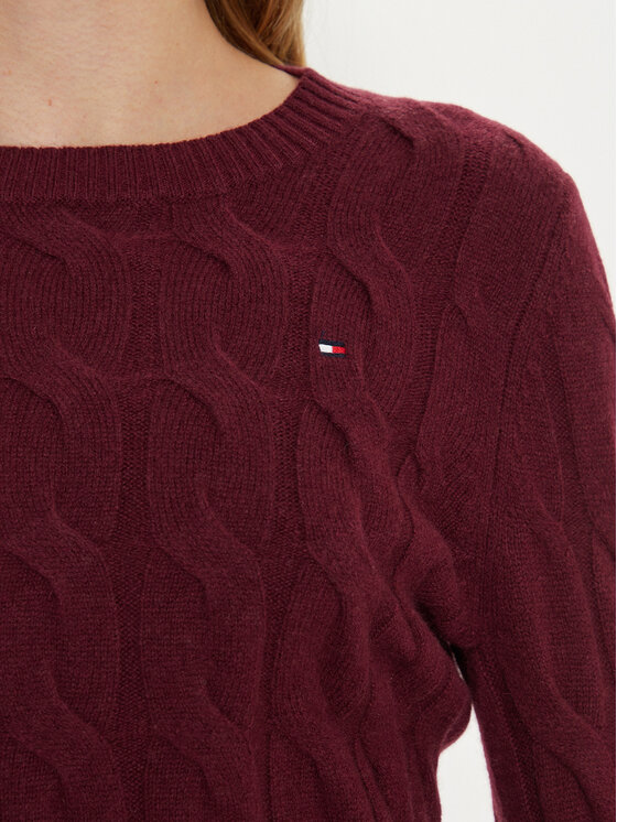 Tommy Hilfiger Tommy Hilfiger Pulover WW0WW43586 Bordo rdeča Regular Fit