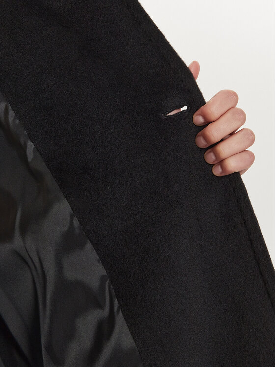 Marella Marella Vilnonis paltas Dede 2423016082 Juoda Regular Fit