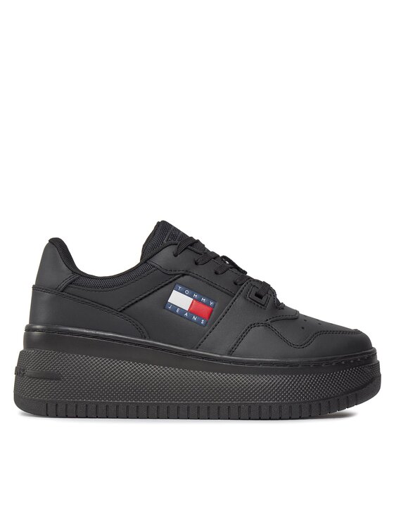 Tommy Jeans Sneakersy Tjw Retro Basket Flatform Ess EN0EN02506 Čierna