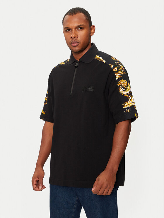 Versace Jeans Couture Polokošeľa 77GAG631 Čierna Relaxed Fit