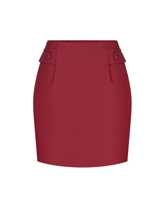 BENU BENU Spódnica ołówkowa Ołówkowa Bordowy Slim Fit