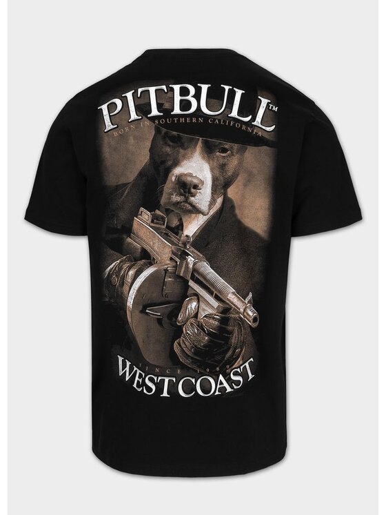 PITBULL PITBULL T-Shirt Koszulka męska TOMMY GUN XL Czarny Regular Fit