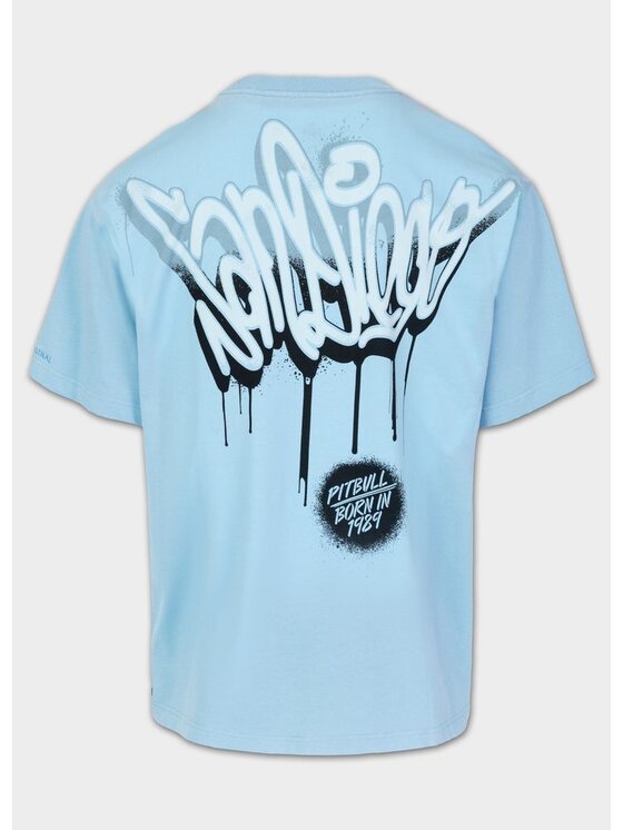 PITBULL PITBULL T-Shirt GRAFFITI Niebieski jasny Regular Fit