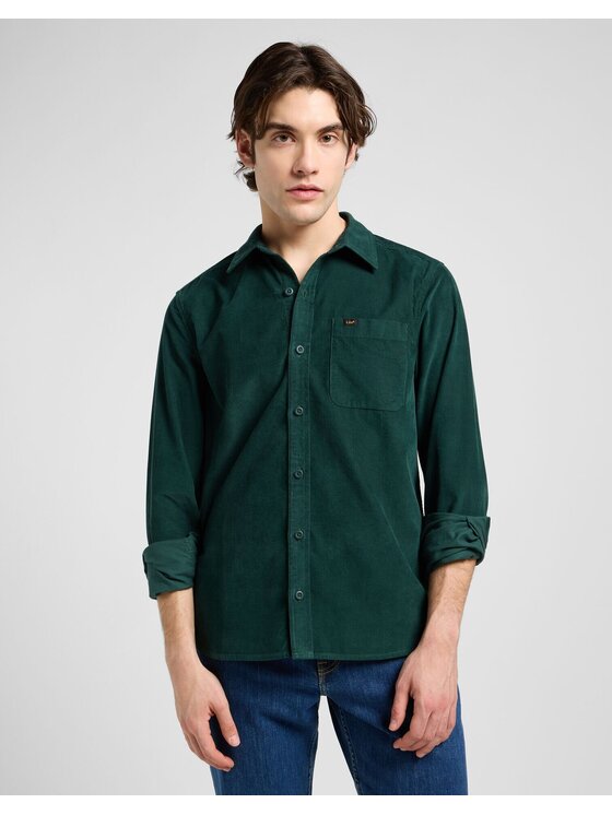 Lee Lee Koszula SURE SHIRT Zielony Regular Fit