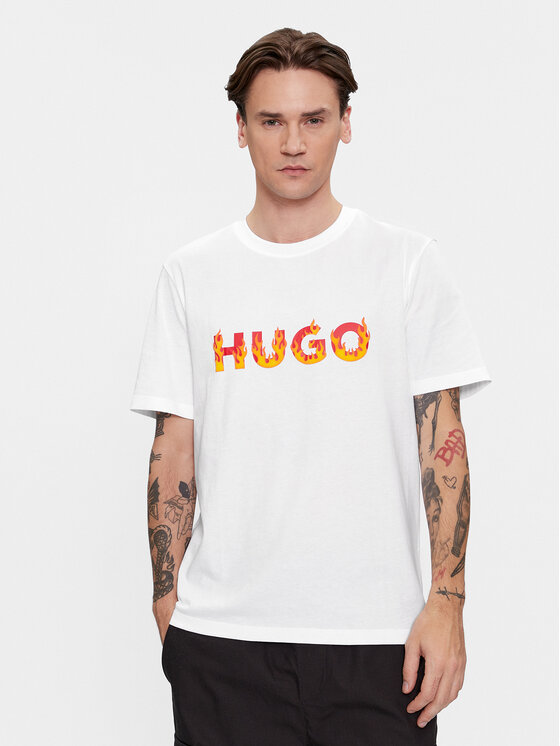 Hugo T-krekls Danda 50504542 Balts Regular Fit