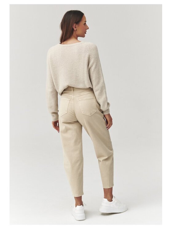 Makadamia Makadamia Sweter C40 Beżowy Loose Fit