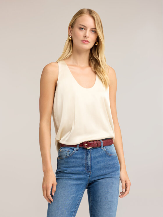 Motivi Motivi Top D012Q100623N011 Biały Regular Fit