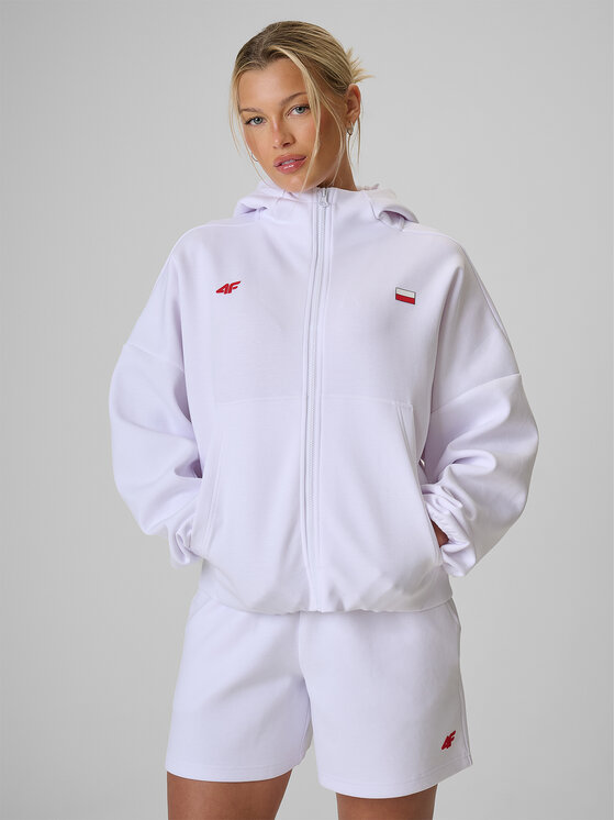 4F 4F Bluza STREFA KIBICA Biały Regular Fit