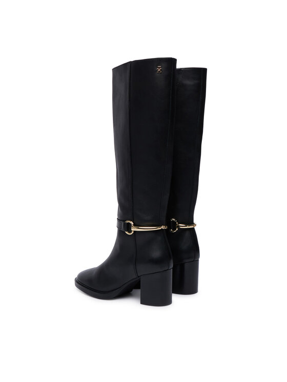 Tommy Hilfiger Tommy Hilfiger Kozaki Th Stud Heel Riding Knee Boot FW0FW09551 Czarny