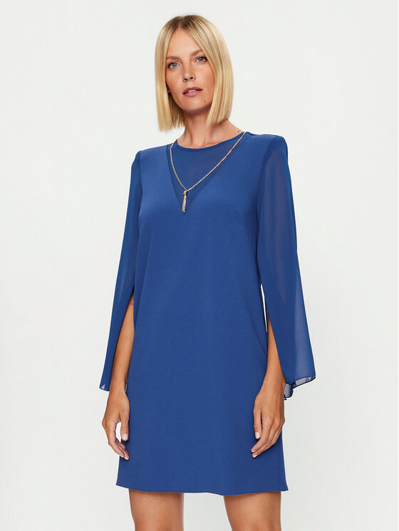 Rinascimento Rinascimento Cocktail obleka CFC0115580003 Modra Regular Fit
