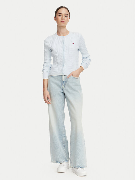 Tommy Jeans Tommy Jeans Kardigan DW0DW23458 Světle modrá Regular Fit