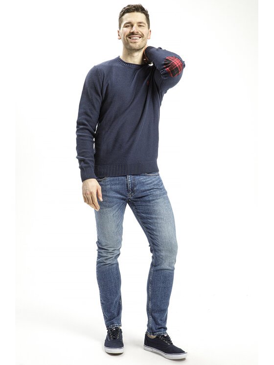 Cross Jeans Cross Jeans Sweter 34251-001 Granatowy Regular Fit