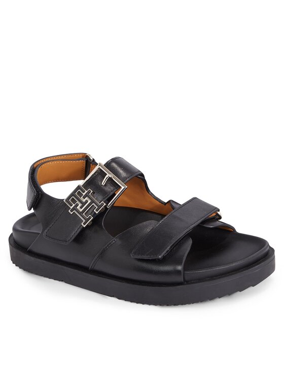 Tommy Hilfiger Tommy Hilfiger Sandali Th Hardware Lthr Sporty Sandal FW0FW07736 Nero
