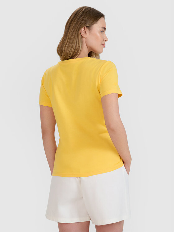 4F 4F T-Shirt SS MIDSHOP TEXTILE Żółty Regular Fit